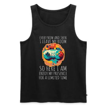 Every Now And Then I Leave My Room Gamer Gaming - Männer Premium Bio Tank Top - Schwarz - Vorne - Michal (187cm)