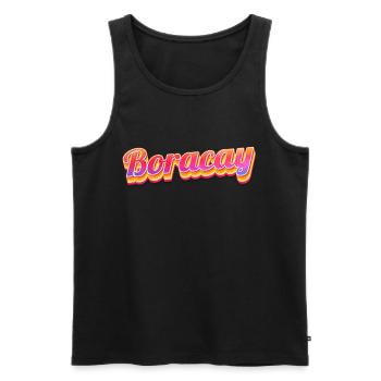 Vintage Philippines Urlaubsreise Asien Boracay - Männer Premium Bio Tank Top - Schwarz - Vorne - Michal (187cm)