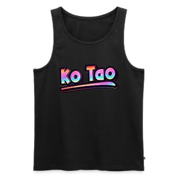 Vintage Thaïlande Vacances Asie Thai Ko Tao - Débardeur bio Premium Homme - noir - Devant - Michal (187cm)