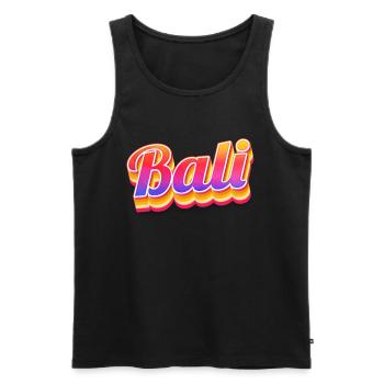 Vintage Indonesien Urlaubsreise Asien Bali - Männer Premium Bio Tank Top - Schwarz - Vorne - Michal (187cm)