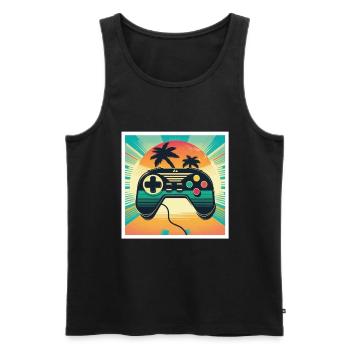 Every Now And Then I Leave My Room Gamer Gaming - Männer Premium Bio Tank Top - Schwarz - Vorne - Michal (187cm)