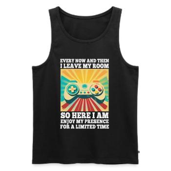 Every Now And Then I Leave My Room Gamer Gaming - Männer Premium Bio Tank Top - Schwarz - Vorne - Michal (187cm)