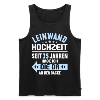 35 verheiratet Leinwand Hochzeit 35.Hochzeitstag - Männer Premium Bio Tank Top - Schwarz - Vorne - Michal (187cm)
