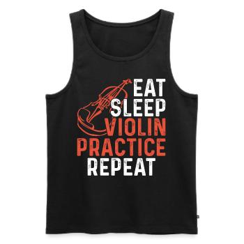 Violin Violinist Eat Sleep Violin - Men's Premium Organic Tank Top - black - Front - Michal (187cm)