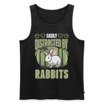 Facilement distrait par Rabbits Rabbit Rabbit - Débardeur bio Premium Homme - noir - Devant - Michal (187cm)