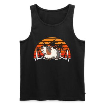 Guinea Pig Heartbeat Retro - Men's Premium Organic Tank Top - black - Front - Michal (187cm)