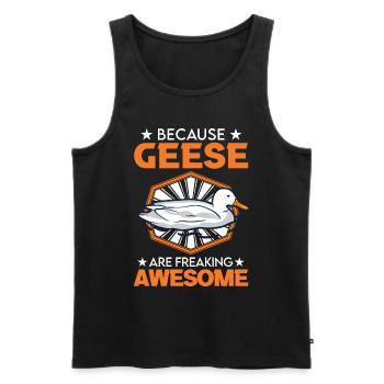 Because Geese are freaking awesome Gans - Männer Premium Bio Tank Top - Schwarz - Vorne - Michal (187cm)