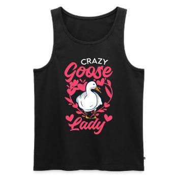 Crazy Goose lady geese goose breeder - Men's Premium Organic Tank Top - black - Front - Michal (187cm)