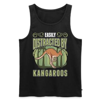 Easily distracted by Kangaroos Kangaroo - Men's Premium Organic Tank Top - black - Front - Michal (187cm)