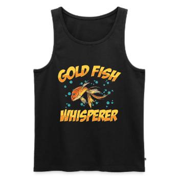 Goldfish Whisperer Carp Japan Aquarium - Men's Premium Organic Tank Top - black - Front - Michal (187cm)