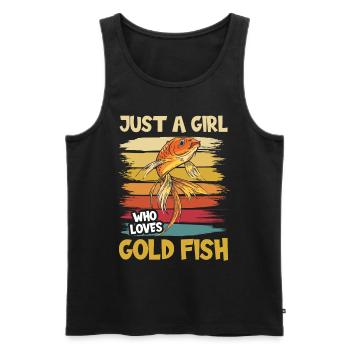Fille qui aime la carpe poisson rouge Japon - Débardeur bio Premium Homme - noir - Devant - Michal (187cm)