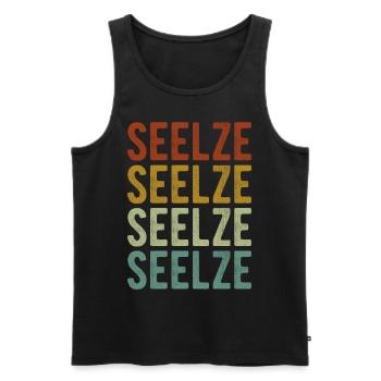 Seelze City Retro Vintage - Men's Premium Organic Tank Top - black - Front - Michal (187cm)