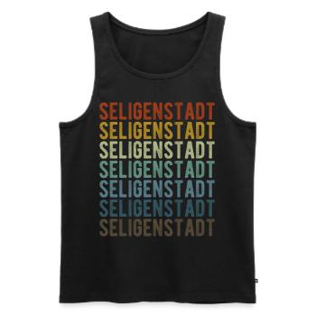Seligenstadt City Retro Vintage - Men's Premium Organic Tank Top - black - Front - Michal (187cm)