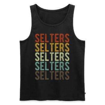 Selters Town Retro Vintage - Men's Premium Organic Tank Top - black - Front - Michal (187cm)