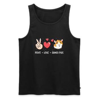 Peace Love Cochon d’Inde - Nice - Débardeur bio Premium Homme - noir - Devant - Michal (187cm)