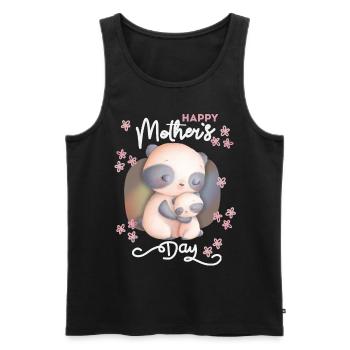 Fête des mères Mama-Mami Maman Maman Drôle Panda Ours - Débardeur bio Premium Homme - noir - Devant - Michal (187cm)