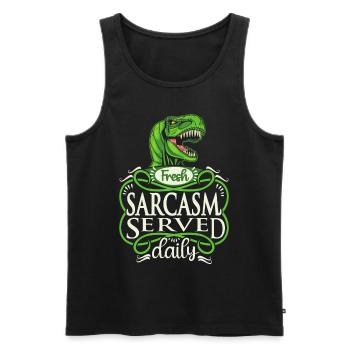 Dinosaurs, sarcasm, funny saying typography - Men's Premium Organic Tank Top - black - Front - Michal (187cm)