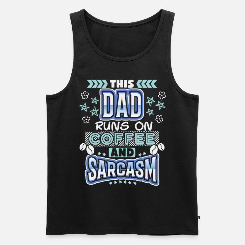 Dad-Daddy, Papa-Vater Kaffee, Sarkasmus Spruch - Männer Premium Bio Tank Top - Schwarz