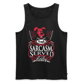 Dog, sarcasm, funny saying typography - Men's Premium Organic Tank Top - black - Front - Michal (187cm)