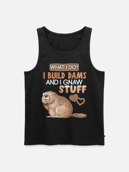 Sjov bæver, bæver, ordspil, ordspil - Herre Premium økologisk tanktop - sort