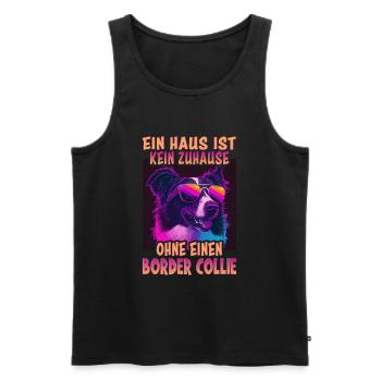 Hunde Spruch Border Collie Design - Männer Premium Bio Tank Top - Schwarz - Vorne - Michal (187cm)
