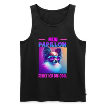 Hunde Spruch Papillon Design für Hundeliebhaber - Männer Premium Bio Tank Top - Schwarz - Vorne - Michal (187cm)