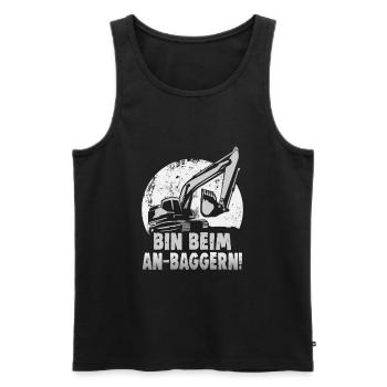 Crane operator design for excavator operators and construction workers - Men's Premium Organic Tank Top - black - Front - AI Model Male 178 light (178cm)