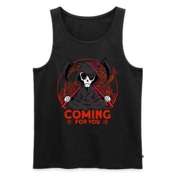 Coming For You - Men's Premium Organic Tank Top - black - Front - AI Model Male 178 light (178cm)