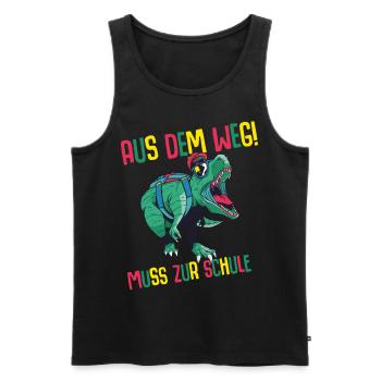 Aus dem Weg muss zur Schule Dino T Rex II lustiger - Männer Premium Bio Tank Top - Schwarz - Vorne - AI Model Male 178 light (178cm)