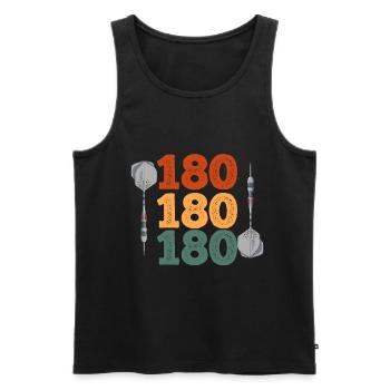 Darts Vintage 180 Scoring Hobby Dart Player - Men's Premium Organic Tank Top - black - Front - AI Model Male 178 light (178cm)