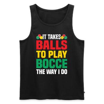 Boccia Petanque Boule Bocciaspieler Lyonnais - Männer Premium Bio Tank Top - Schwarz - Vorne - Michal (187cm)