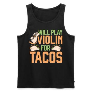 Violin Violinist Taco Will Play - Männer Premium Bio Tank Top - Schwarz - Vorne - Michal (187cm)