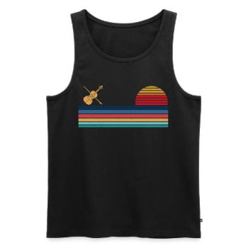 Violin Violinist Retro Vintage - Men's Premium Organic Tank Top - black - Front - Michal (187cm)