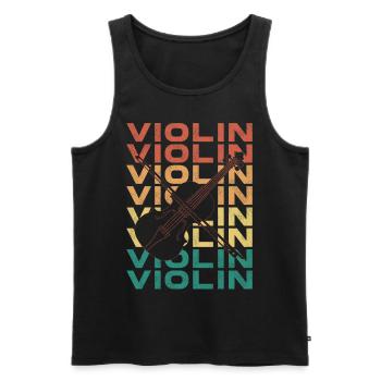 Violin Violinist Retro Vintage - Männer Premium Bio Tank Top - Schwarz - Vorne - Michal (187cm)