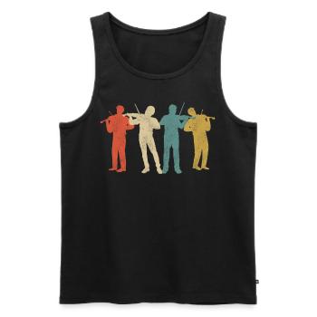 Violin Violinist Retro Vintage - Men's Premium Organic Tank Top - black - Front - Michal (187cm)