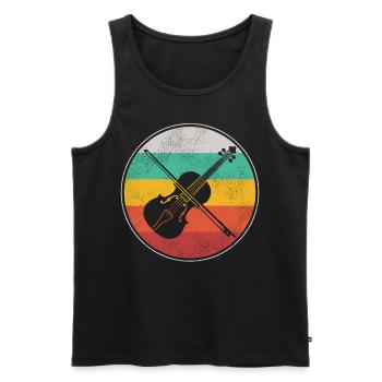 Violin Violinist Retro Vintage - Men's Premium Organic Tank Top - black - Front - Michal (187cm)