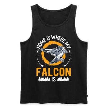 Zuhause ist wo meine Falke ist Turmfalke Falkner - Männer Premium Bio Tank Top - Schwarz - Vorne - Michal (187cm)