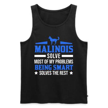 Malinois Gift Belgian Shepherd - Men's Premium Organic Tank Top - black - Front - AI Model Male 178 light (178cm)