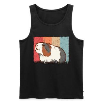 Meerschweinchen Retro Cochon d’Inde - Débardeur bio Premium Homme - noir - Devant - AI Model Male 178 light (178cm)