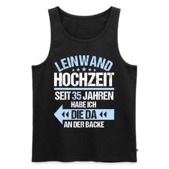 35 verheiratet Leinwand Hochzeit 35.Hochzeitstag - Männer Premium Bio Tank Top - Schwarz - Vorne - Michal (187cm)