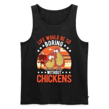 Poulets Élevage de poulets Éleveur de poulet - Débardeur bio Premium Homme - noir - Devant - AI Model Male 178 light (178cm)