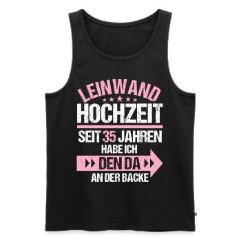 35 verheiratet Leinwand Hochzeit 35.Hochzeitstag - Männer Premium Bio Tank Top - Schwarz - Vorne - Michal (187cm)