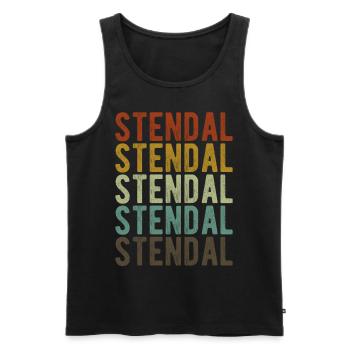Stendal Stadt Retro Vintage - Männer Premium Bio Tank Top - Schwarz - Vorne - Michal (187cm)