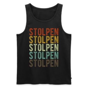 Stolpen Stadt Retro Vintage - Männer Premium Bio Tank Top - Schwarz - Vorne - Michal (187cm)