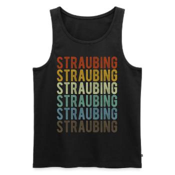 Straubing Stadt Retro Vintage - Männer Premium Bio Tank Top - Schwarz - Vorne - AI Model Male 178 light (178cm)