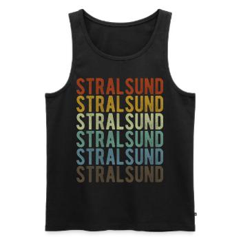 Stralsund City Retro Vintage - Débardeur bio Premium Homme - noir - Devant - Michal (187cm)