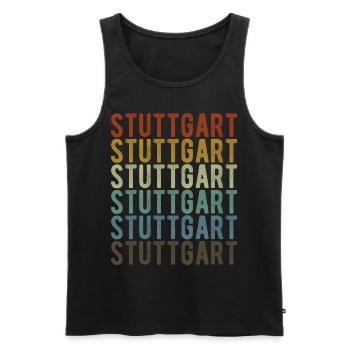 Stuttgart Stadt Retro Vintage - Männer Premium Bio Tank Top - Schwarz - Vorne - Michal (187cm)