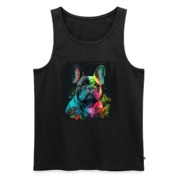 Chiens Français Bulldog Amateurs de chiens - Débardeur bio Premium Homme - noir - Devant - Michal (187cm)