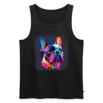 Chiens Français Bulldog Amateurs de chiens - Débardeur bio Premium Homme - noir - Devant - Michal (187cm)
