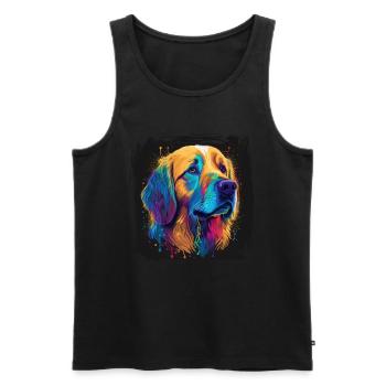 Hunde Spruch Golden Retriever Design - Männer Premium Bio Tank Top - Schwarz - Vorne - Michal (187cm)
